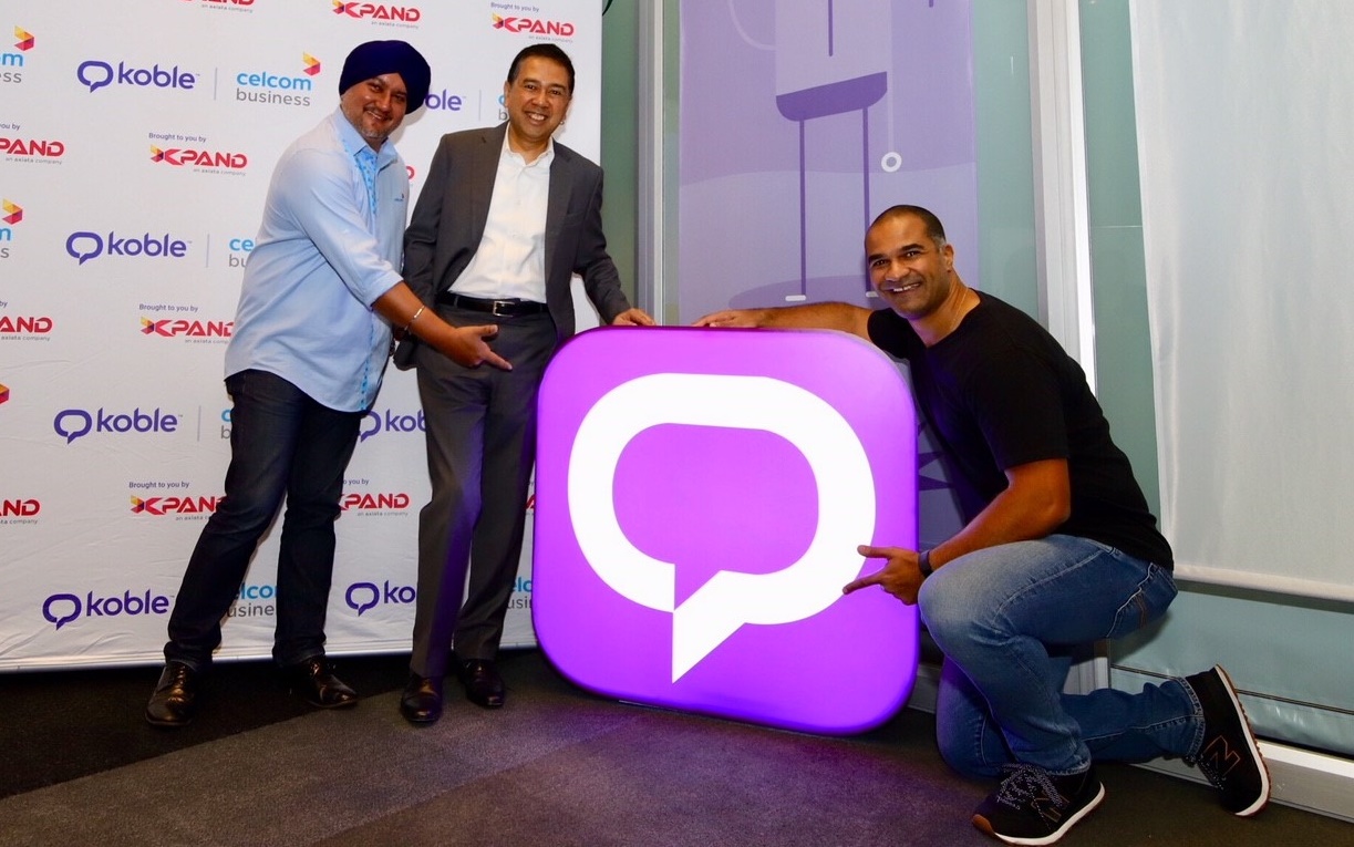(From left) Celcom Axiata head of Enterprise Business and Solutions Surinderdeep Singh; Xpand CEO Asri Hassan Sabri; and Koble Inc founder & CEO Fabrice Saporito