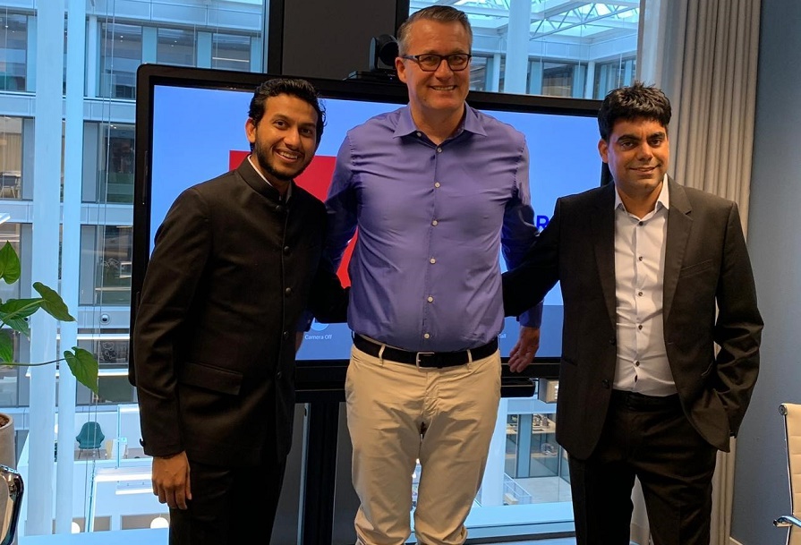 (From left) OYO Hotels & Homes founder & Group CEO Ritesh Agarwal; @Leisure CEO Tobias Wann; and OYO Hotels & Homes global chief strategy officer Maninder Gulati 