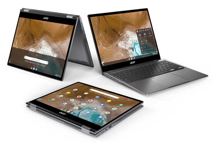 The Chromebook Spin 713's screen, can be opened to a full 350-degrees, turning the laptop into a tablet.  