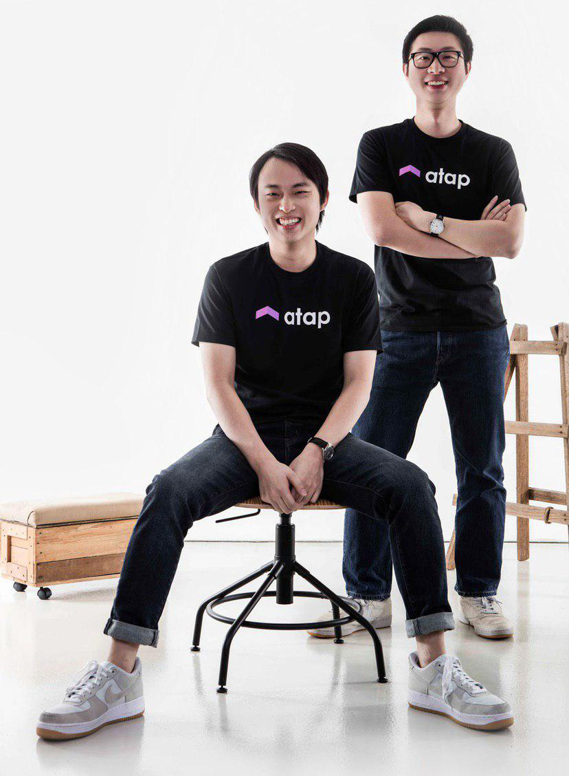 Atap.co founders Shen Maosheng (seated) and Seow Yao Han