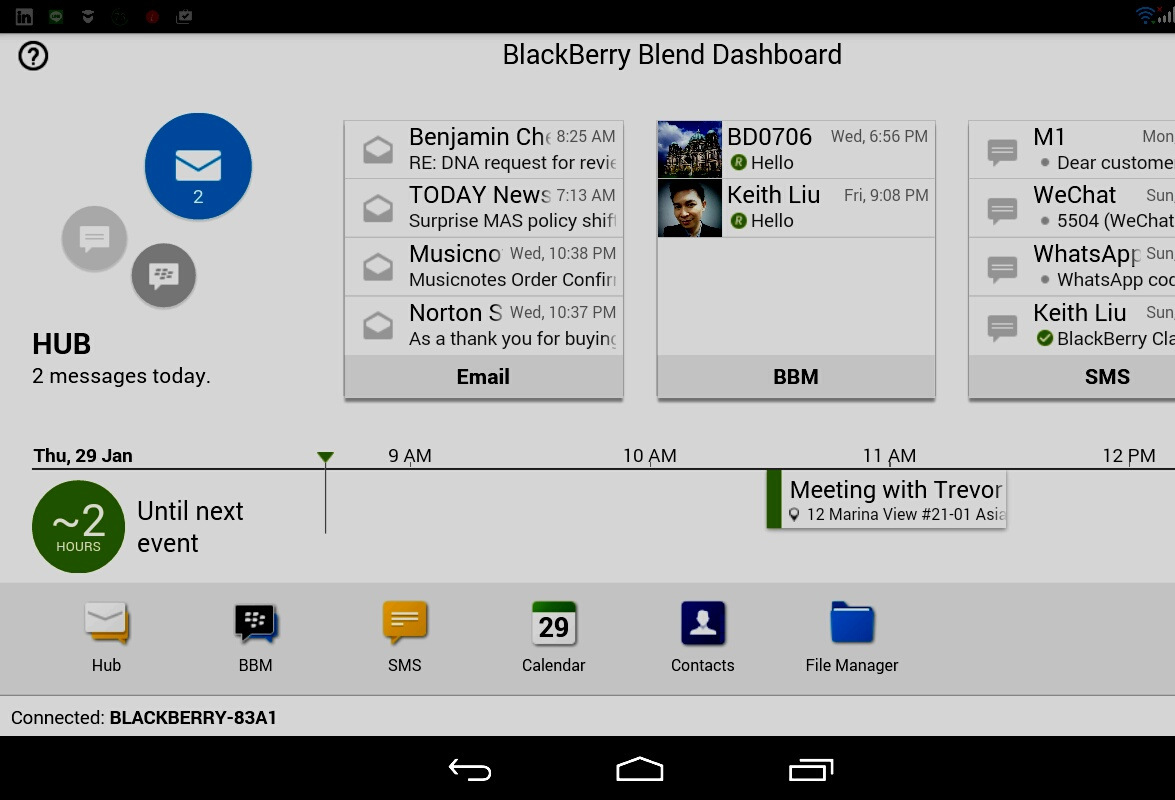 BlackBerry Blend on Android.