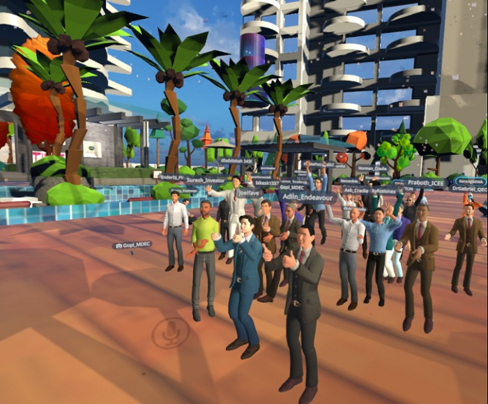 A group pix of the inaugural Digerati50 Omniverse Networking on Sept 23 in the world built for the event.