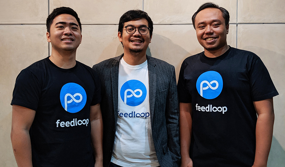 Feedloop co-founders (from left) CTO Ronaldi Kurniawan; CEO Ahmad Rizqi Meydiarso; and CMO Muhammad Ajie Santika