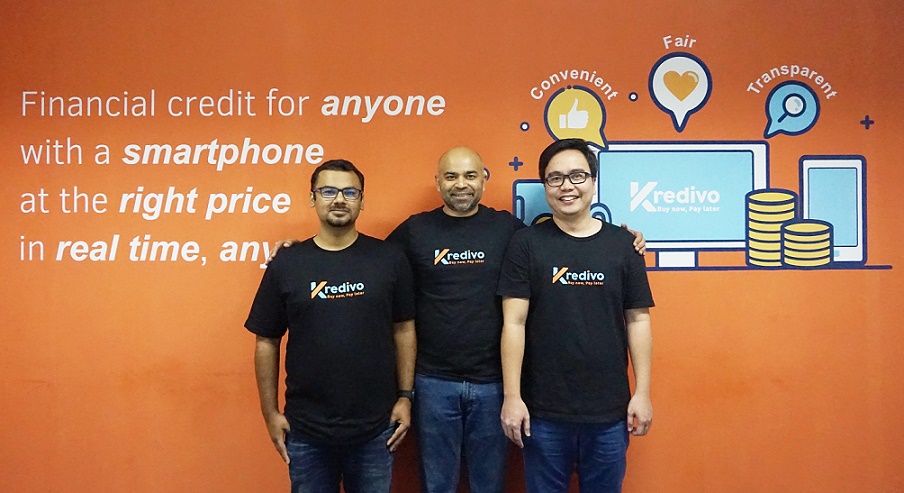 FinAccel Founders (from left) Umang Rustagi, Akshay Garg and Alie Tan