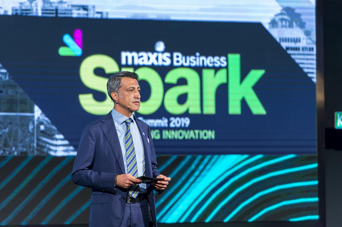 Gokhan Ogut, Maxis CEO speaking at its anchor business summit, Spark. Among its initiatives to strengthen its enterprise offerings is a partnership with Amazon Web Services to build the largest pool of AWS-trained employees in Malaysia to deliver cloud solutions to businesses.