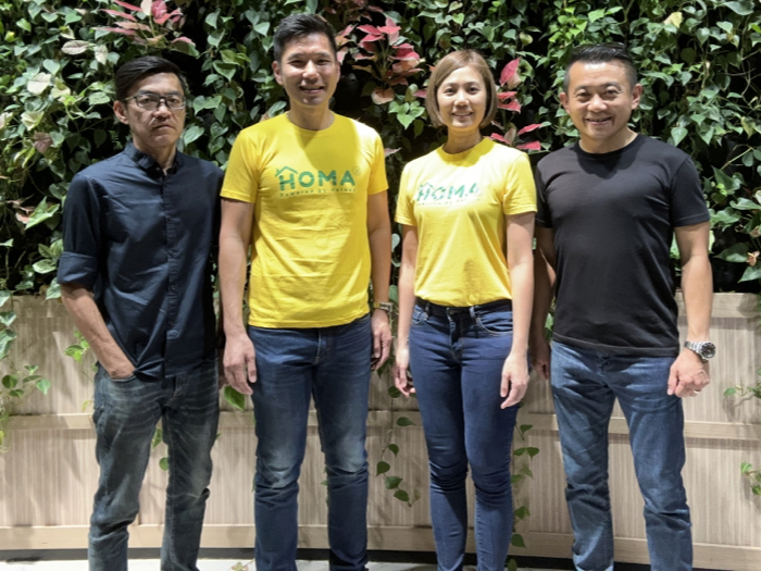(L to R)Teng Chuan Heng Managing Partner Worldwide Management Solution, James Yeoh Co-Founder and Chief Strategy Officer of HOMA2U, Pennie Lim Founder and Chief Executive Officer of HOMA2U, and Jeffrey Seah Asia Fund partner at Quest Ventures