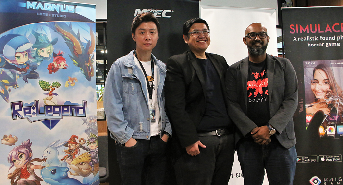 (L to R): Magnus Studios co-founder DC Gan, MDEC Digital Creative Content VP Hasnul Hadi Samsudin and Kaigan Games CEO Shahrizar Roslan