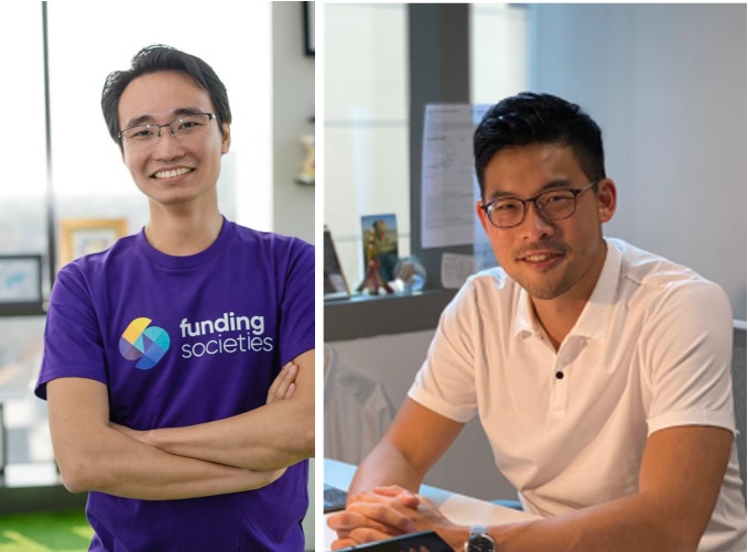 (From left): Kelvin Teo, co-founder and Group CEO, Funding Societies | Modalku; David Z. Wang, co-founder and CEOHelicap Pte Ltd.