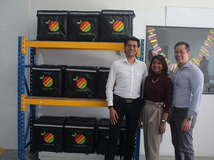 (From left) MyGroser founders Stephen Francis, Michele Malini and Jeff Medina have invested over US$500,000 to launch and claim they can demonstrate a path to profitability to investors. 