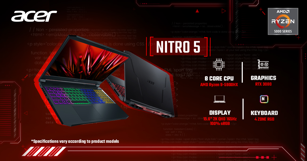 The Ryzen 5000-powered, Acer Nitro 5 gaming laptop reaches Malaysia 