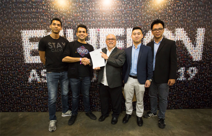 (From left) e27 (Optimatic) GM Sajeev Lim Prasad; e27 (Optimatic) co-founder Mohan Belani; iCube Innovation founder and chairman Patrick C J Liew; iCube Innovation operations manager Melvin Liew; and iCube Innovation strategic planning manager Malcolm Wu