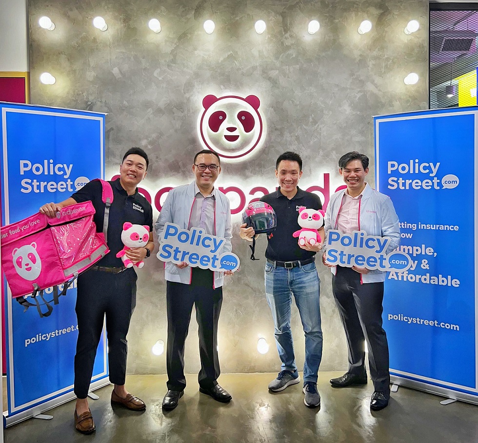 From left to right: Darren Chong, chief of technology management for PolicyStreet; Andrew Ang Hean Teck, chief financial officer for foodpanda Malaysia; Wilson Beh, cofounder of PolicyStreet, and Kelvin Chan, director of operations for foodpanda Malaysia 