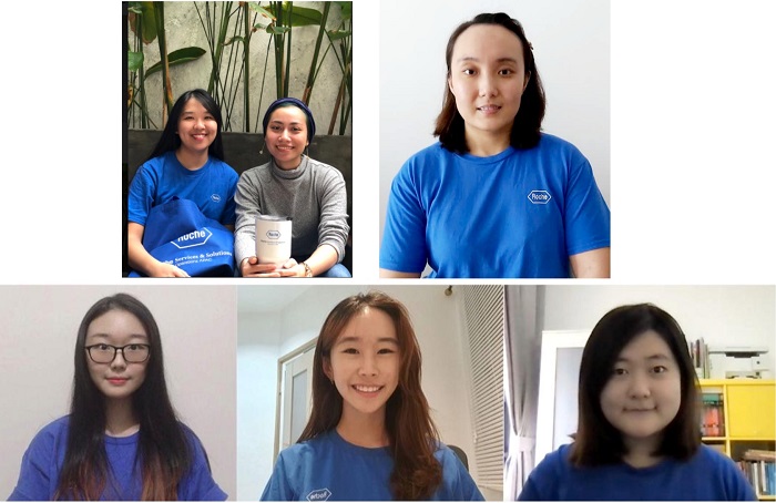 Bottom row: First place team from HELP Academy with Choi Ha Ly (left), Sharlene Chin Hui Wen (middle) and Piao Ruilin. Top row: 2nd place team from Taylor’s University with Natalie Leong Yuin May (left) and Zara Basyirah. 3rd place is Christina Kang Xiaoxi (right) from Taylor's University.