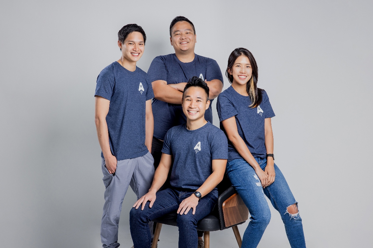 From left: Sam O' Shaughnessy; full-time instructor & head of Bootcamp, Center (sitting) Kai Yuan Neo; Full-Time Instructor & CEO,  Center, (standing)  Foong, head of Operations, from the right, Jillian, head of Marketing