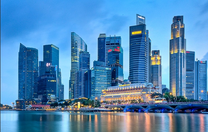Singapore's CBD. Businesses in the city-state continue to lead in digitalisation efforts across Asia-Pacific, according to a DBS Digital Treasurer Survey.