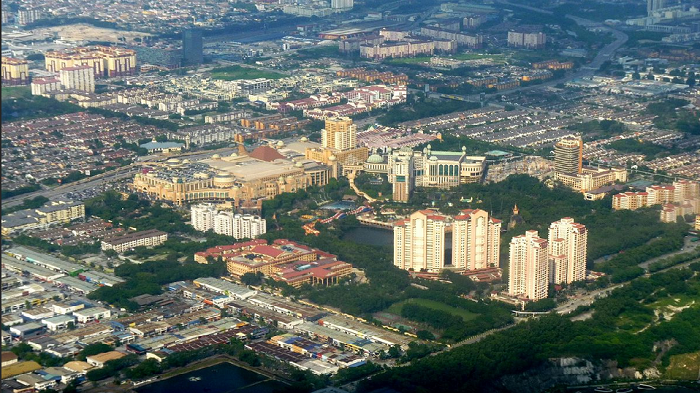 Aerial view of Sunway City which is changing into becoming a smart city.