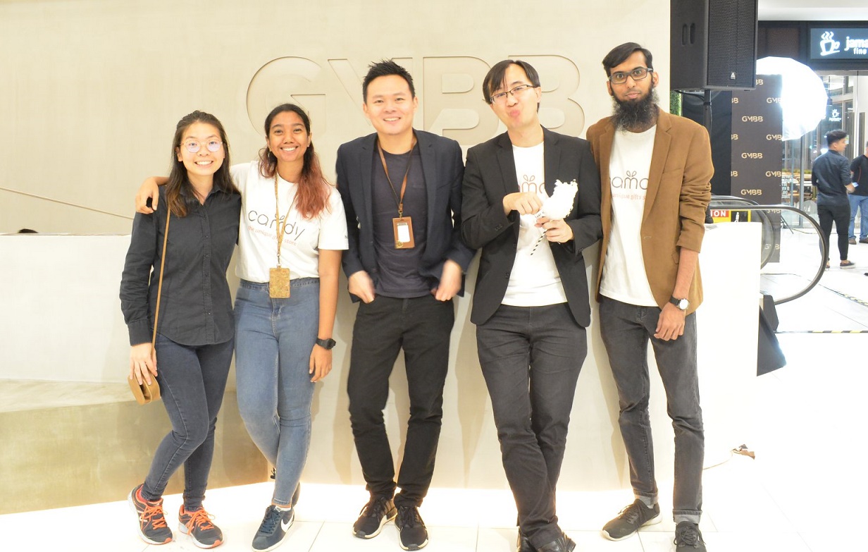 The Camdy team (from left) senior creative producer Lim Yee Teng; graphic designer Nas Alia; CEO Edward Chee; senior marketing manager Keith Liew; and CTO Ahmed Zafar