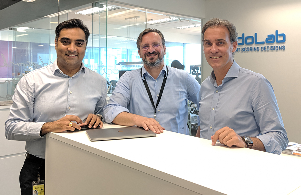 The Credolab team (from left) Global Sales head Arun Kalra; co-founder & CEO Peter Barcak; and chief product officer Michele Tucci