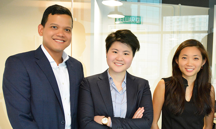 The RHL Ventures team (from left) aja Hamzah Abidin Raja Nong Chik, Kong Chin Joe, and Rachel Lau