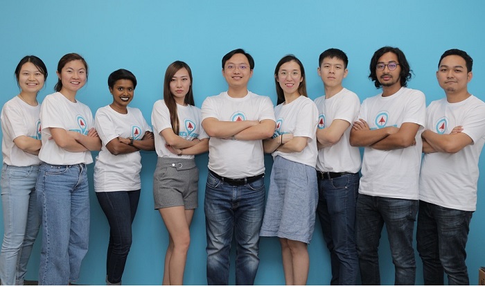 Brighter days ahead for Rickson Goh (centre) with his team after raising a US$1 mil seed round.