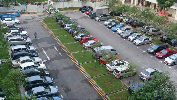 An Urban Redevelopment Authority carpark in Singapore.