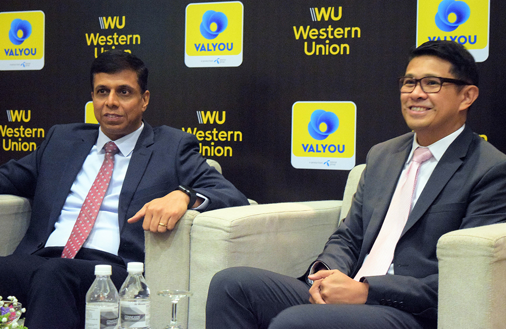 Valyou CEO Prasanna Rao (left) with Western Union Philippines, Malaysia & Brunei regional director Jeffrey Navarro