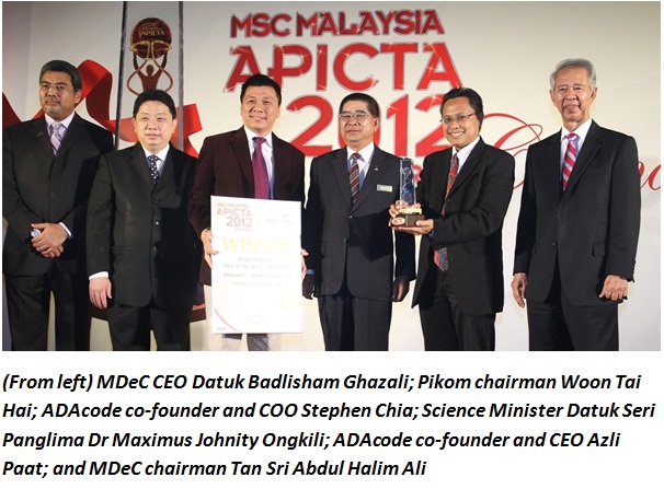 APICTA 2012: ADAcode takes coveted &#039;best of the best&#039; award