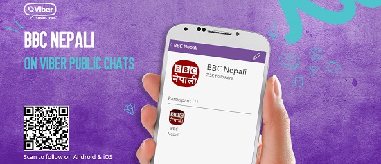 BBC Nepali earthquake lifeline public chat channel on Viber