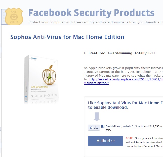 Free Sophos protection for Macs now on FB
