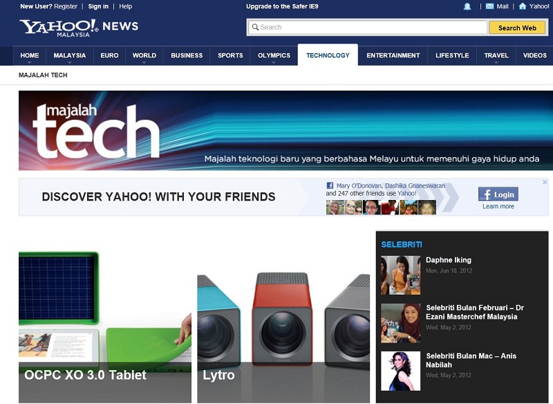Yahoo! partners Majalah Tech in Malaysia