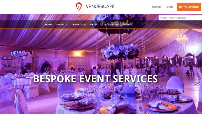 Event booking + planning = Venuescape