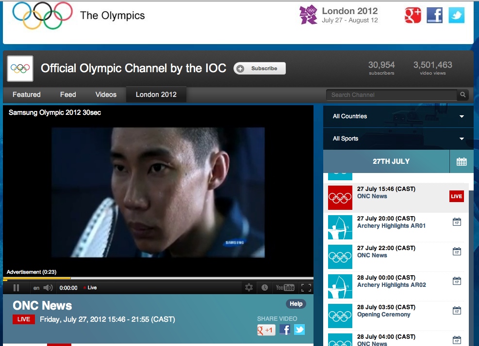 Can’t go to the Olympics? Never mind, there’s always YouTube