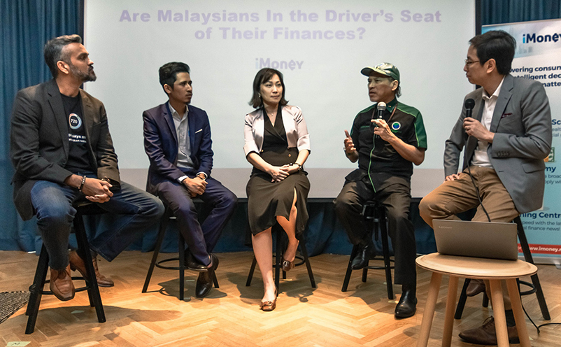 (From left) iMoney Group CEO Mitul Lakhani; Kapital.my writer and researcher & personal finance instructor Kauthar Rozmal; RAM Credit Information CEO Dawn Lai; PPIM chief activist Nadzim Johan; and Main Street Capital CEO Julian Ng 