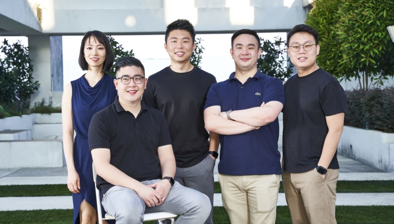 (L-R); Celine Choo, Melvin Chee, Nelson Ting, Elvin Chee, and Josh Lee, co-founders of RPG Commerce 