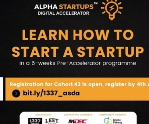 Alpha Startups Digital Accelerator seeks next-gen early stage startups, up to US$11.2k funding
